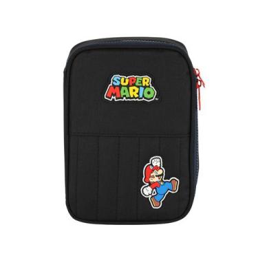 Imagem de Estojo Super Mario Bros Box 100 Pens Escolar 36 Elásticos Cor:Preto, P