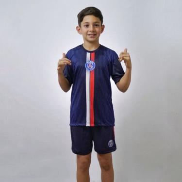 Imagem de Conjunto PSG Símbolo Mini Craque - Camisa + Shorts - Infantil, 4, Azul