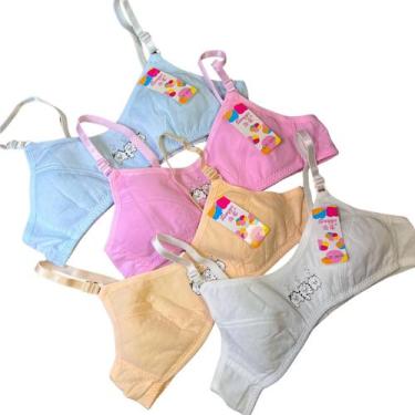 Imagem de Kit 3 Sutiã Juvenil Menina Moça Bojo Espuma Confortável Top Juvenil - 