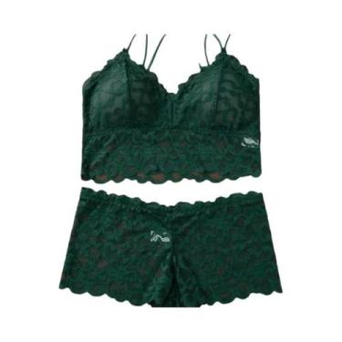 Imagem de Conjunto De Sutiã E Calcinhas De Renda Ultra-fina Sem Arame Para Mulhe