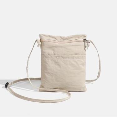 Imagem de Bolsa de lona leve minimalista bolsa tiracolo fina unissex bolsa para telefone pequena bolsa diária, Branco, Bolsas de mão