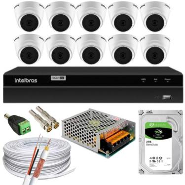 Imagem de Kit 10 Câmera 1220D mic intelbras Com Áudio dvr 1216-c C/hd 2tb