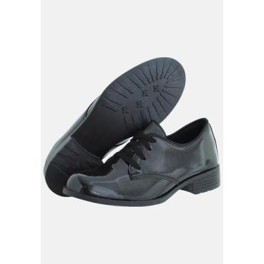 Imagem de Oxford Feminino Social Sem Salto Crshoes 1712, Preto verniz, 37