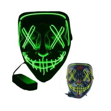 Imagem de Máscara De Halloween LED Para Homens, Brilha No Escuro, Cobertura Faci