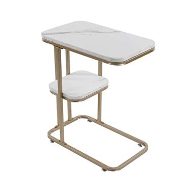 Imagem de Mesa central pequena mesa de centro sofá de ferro forjado mesa lateral em forma de C mesa lateral de café decoração de móveis domésticos mesa de sofá mesa de quarto