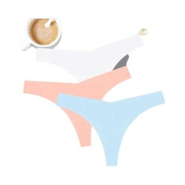 Imagem de Tanga Feminina Sem Costura De Cintura Baixa Em Forma De V, Macia E Ami