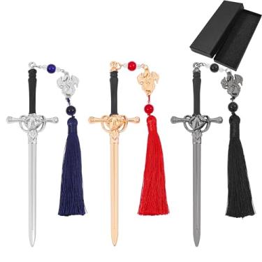Imagem de Marcadores de página Fantasy Fourth Wing Dragon Sword - Marcadores de página para fãs da quarta asa, marcadores legais para homens, presentes de dragão para leitores masculinos como presentes de