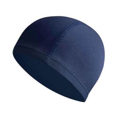 Imagem de Lljsszr Touca de Natação Unissex em Tecido Leve de Poliéster para Natação em Piscina, Ajuste Sem Aperto, Mantém O Cabelo Limpo, Adequada para Adultos, Ideal P, Azul-marinho