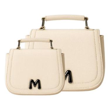 Imagem de Bolsa Feminina 2 em 1 Preta Compacta com Alça Regulável e Design Premi