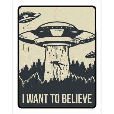 Imagem de Placa Decorativa - I Want To Believe Aliens Alienigena 36X46