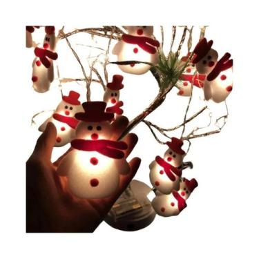 Imagem de Luzes De Natal Em Cordão Com 10/20 LEDs Em Forma De Boneco De Neve, Lu