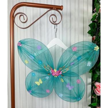 Imagem de Asa de Borboletas e Fadas Infantil Verde Tiffany - Acessório para Fant