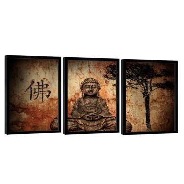 Imagem de Conjunto De Quadros Trio Buddha Statue Wall -- Br Artes