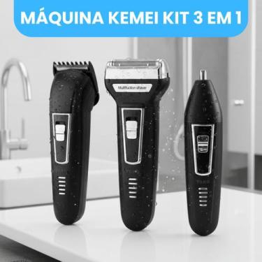 Imagem de Máquina de Barbear e Remoção de Pelos Corporais 3 em 1 Recarregável Ke