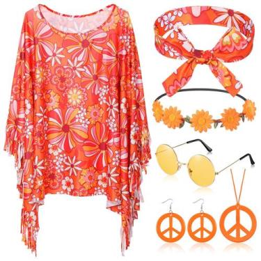 Imagem de Set de Accesorios para Disfraz Hippie Hicarer para Mujeres y Niñas x6