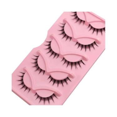 Imagem de Cílios Postiços Cat Eye De Visom Sintético Veltrinay Com Faixa Transpa