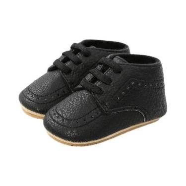 Imagem de Tênis Casuais De Couro PU Antiderrapantes Para Bebês Recém-Nascidos (M
