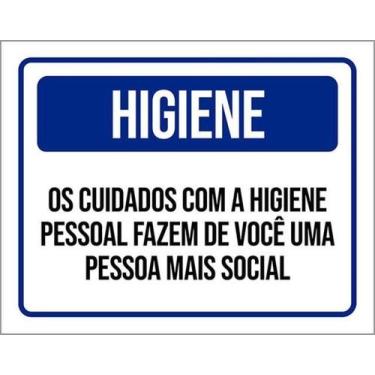 Imagem de Kit 10 Placas Higiene Cuidados Higiene Pessoal 36X46 - Sinalizo