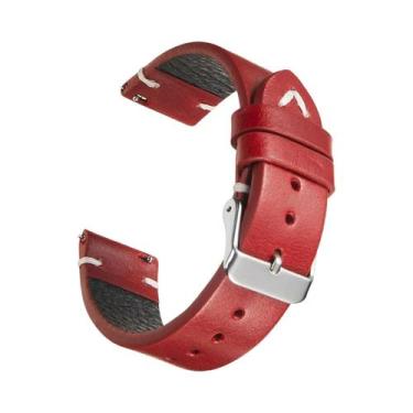 Imagem de Pulseira De Relógio Masculina Vintage Em Couro Genuíno 18mm 19mm 20mm 