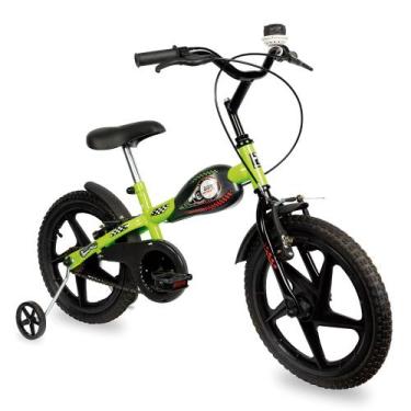 Imagem de Bicicleta Com Rodinhas Infantil Aro 16 VR 600 Verde Neon Verden Bikes
