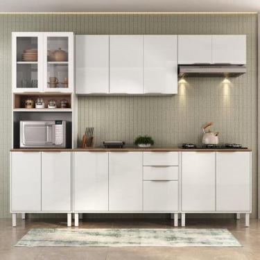 Imagem de Cozinha Modulada em Aço 5 Peças 14 Portas 2 Gavetas Paneleiro Nicho Fo