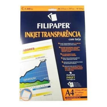 Imagem de Transparência Jato de Tinta com Tarja Filipaper 50 folhas