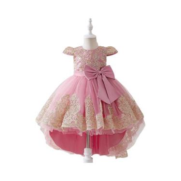 Imagem de Vestido De Festa Elegante Para Meninas Com Bordado E Laço, Vestido De 
