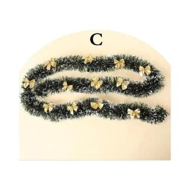 Imagem de Guirlanda De Natal De 2M Com Fita Decorativa Para Árvores, Balcões, Co