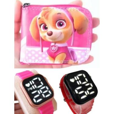 Imagem de Carteira infantil patrulha canina feminina relógio digital smart a pro