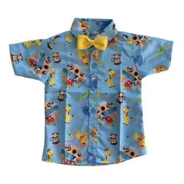 Imagem de Camisa Infantil Temática Arca De Noé Animais + Gravata - Bento E Maria