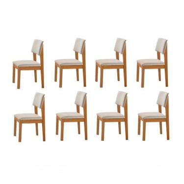 Imagem de Kit 8 Cadeiras Para Mesa De Jantar Estofada Turim Lj Móveis