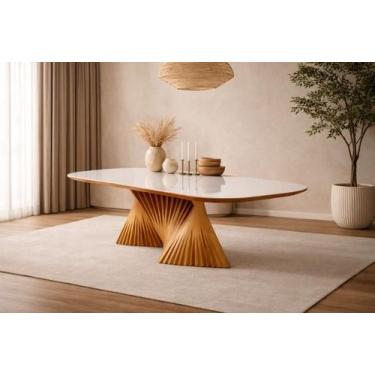 Imagem de Mesa de Jantar com Base Escultural 1,60x90 Opala Harmonia - Harmonia S
