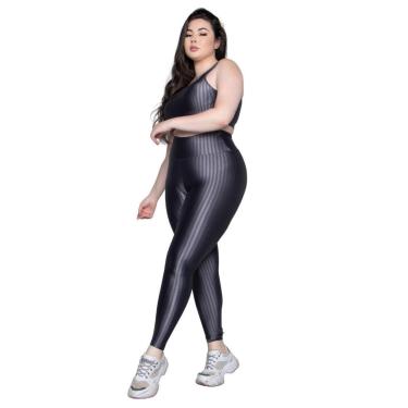 Imagem de Conjunto Top e Calça Plus Size New Zig 3D Vekyo Bojo Compressão Academia Treino Moda Fitness-Feminino