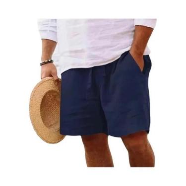 Imagem de Shorts Masculinos Leves De Algodão Em Cores Sólidas Para Academia, Pra