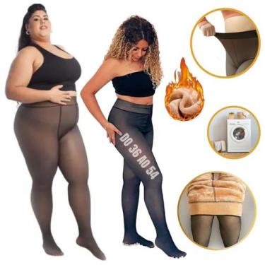 Imagem de Meia Calça Térmica Translúcida fio 80, Forro de Veludo, Pelúcia, Peluc