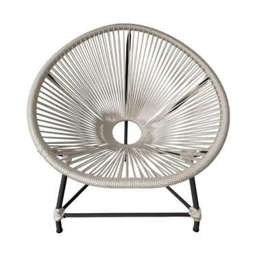 Imagem de Cadeira Acapulco Corda Náutica Base Em Alumínio Preto-areia