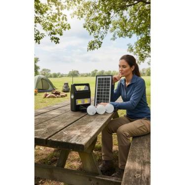 Imagem de Gerador Solar Portátil: Energia p/ 3 Lâmpadas + Carregador C - Congrat
