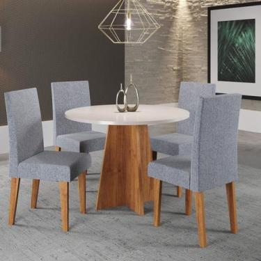 Imagem de Mesa de Jantar Redonda Spirit 90x90cm com 4 Cadeiras Venus - Viero
