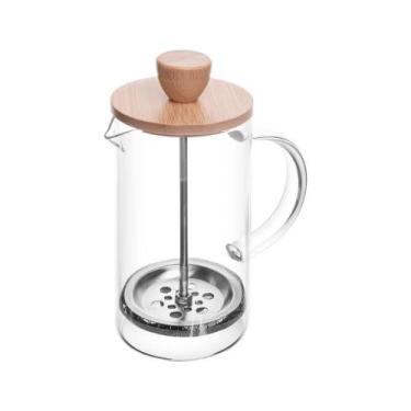 Imagem de Cafeteira de Vidro Borossilicato C/ Tampa de Bambu Prensa Francesa 400