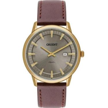 Imagem de Relógio Masculino Orient Eternal Safira Original MGSC1016G1NX Pulseira Couro Marrom-Mas...