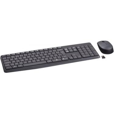 Imagem de Kit Teclado e Mouse sem fio Logitech MK235, Cinza, Teclas slim, ABNT2,