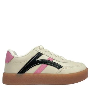 Imagem de Tênis Infantil Molekinha Casual Com Listras Baixo 2582103, Branco off,
