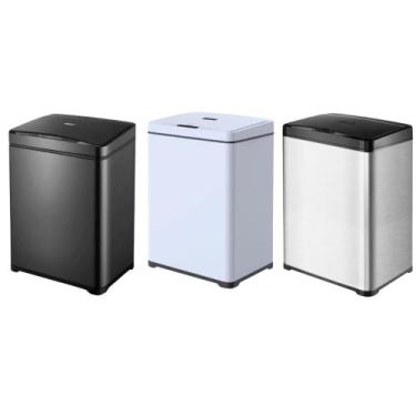 Imagem de Lixeira Automática Retangular 40 Litros com Sensor em Aço - Globalmix,