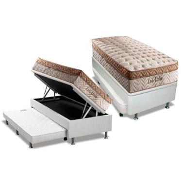 Imagem de Cama Box Baú c/Auxiliar Solteiro: Colchão Molas Paropas MasterPocket E