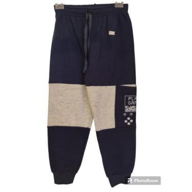 Imagem de Calça Moletom Infantil Masculina - 1Bigo , Azul marinho, TAM 06