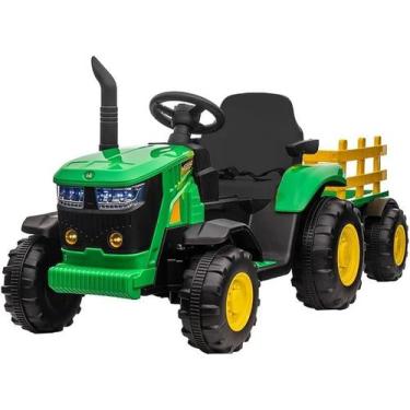 Imagem de Trator Elétrico Infantil Verde controle remoto 12v ZippyToys - Zippy T