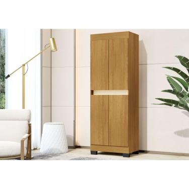 Imagem de Armário Multiuso Escritório Quarto 4 Portas Toquio Carvalho Com OffWhite - Rede Móveis