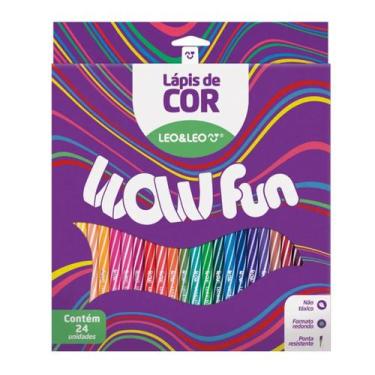 Imagem de Lápis De Cor Wow Fun 24 Cores Redondo Leo&Leo