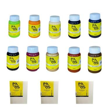 Imagem de Kit Quatro Estações 100ml 10 Tintas + 3 Telas para pintura 15x20 - Par