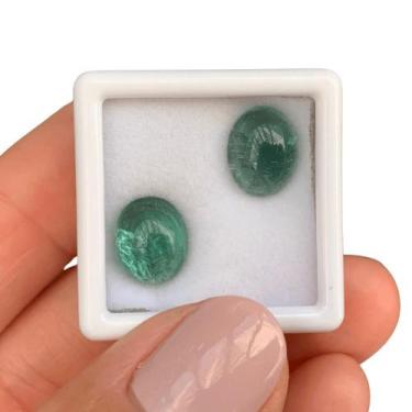 Imagem de Turmalina Azulada Oval Cabochão Par 7,11ct - ENE2ESE